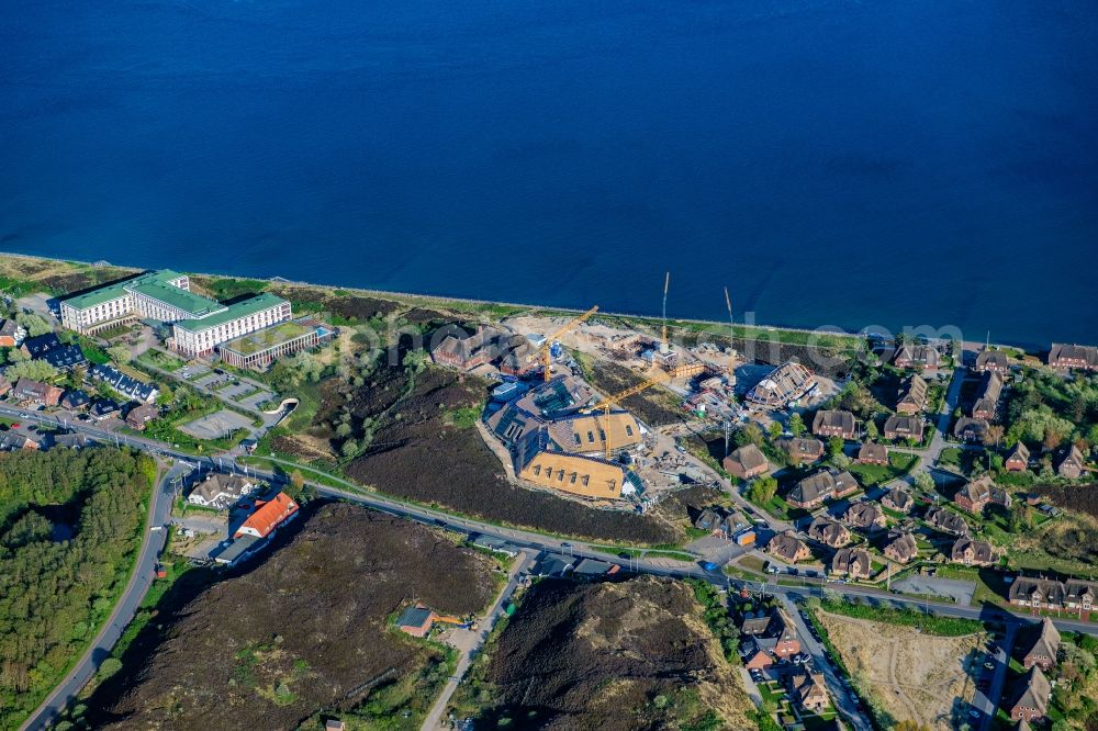 Aerial image List - Reconstruction and revitalization on the extension construction site of the hotel complex Lanserhof in List at the island Sylt in the state Schleswig-Holstein, Germany