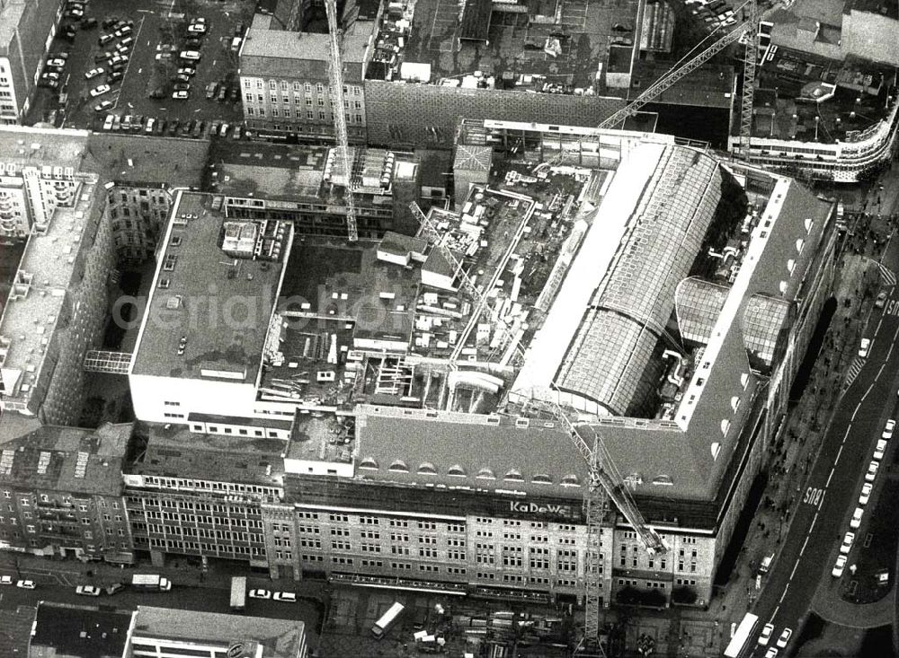 Aerial photograph Berlin - Charlottenburg - Umbau des KaDeWe in Berlin - Charlottenburg.