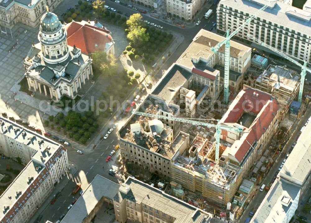 Berlin from above - Umbau der Kreditanstalt für den Wiederaufbau am Gendarmenmarkt.