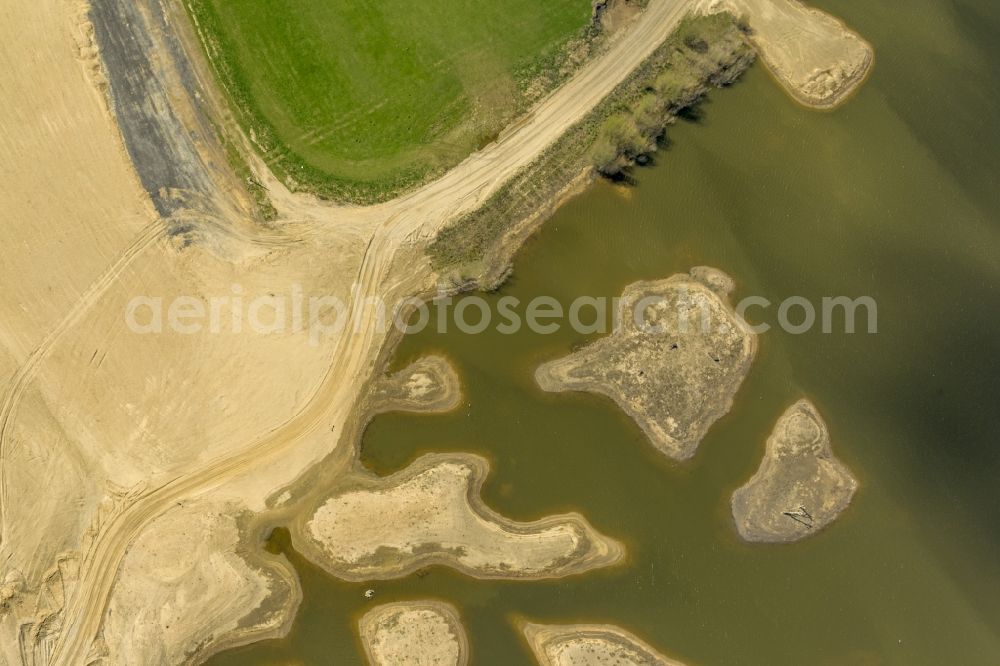 Aerial photograph Wesel - Reconstruction of lip mouth at the Rhine near Wesel and restoration of riparian areas and near Wesel in North Rhine-Westphalia