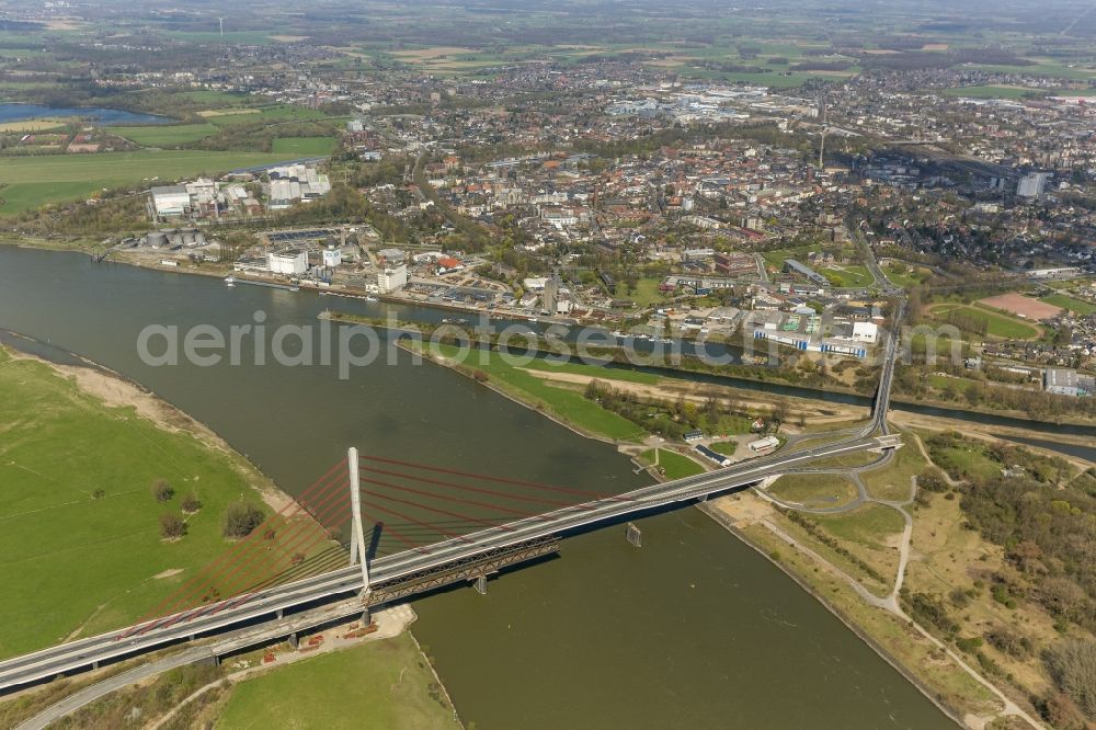 Aerial photograph Wesel - Reconstruction of lip mouth at the Rhine near Wesel and restoration of riparian areas and near Wesel in North Rhine-Westphalia