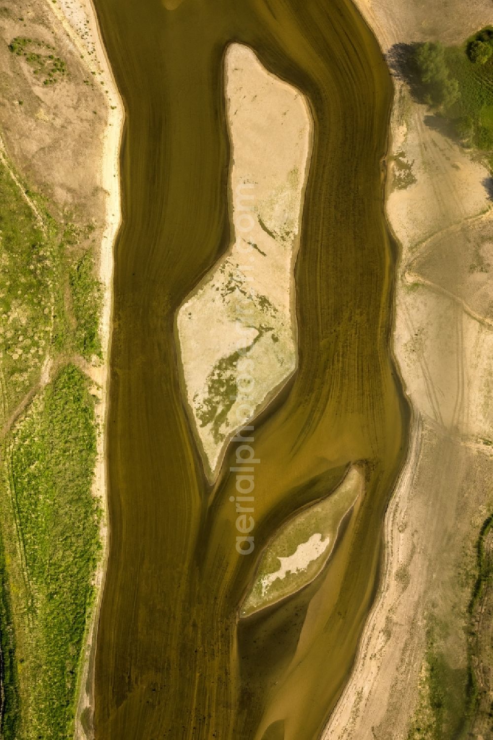 Wesel from above - Reconstruction of lip mouth at the Rhine near Wesel and restoration of riparian areas and near Wesel in North Rhine-Westphalia