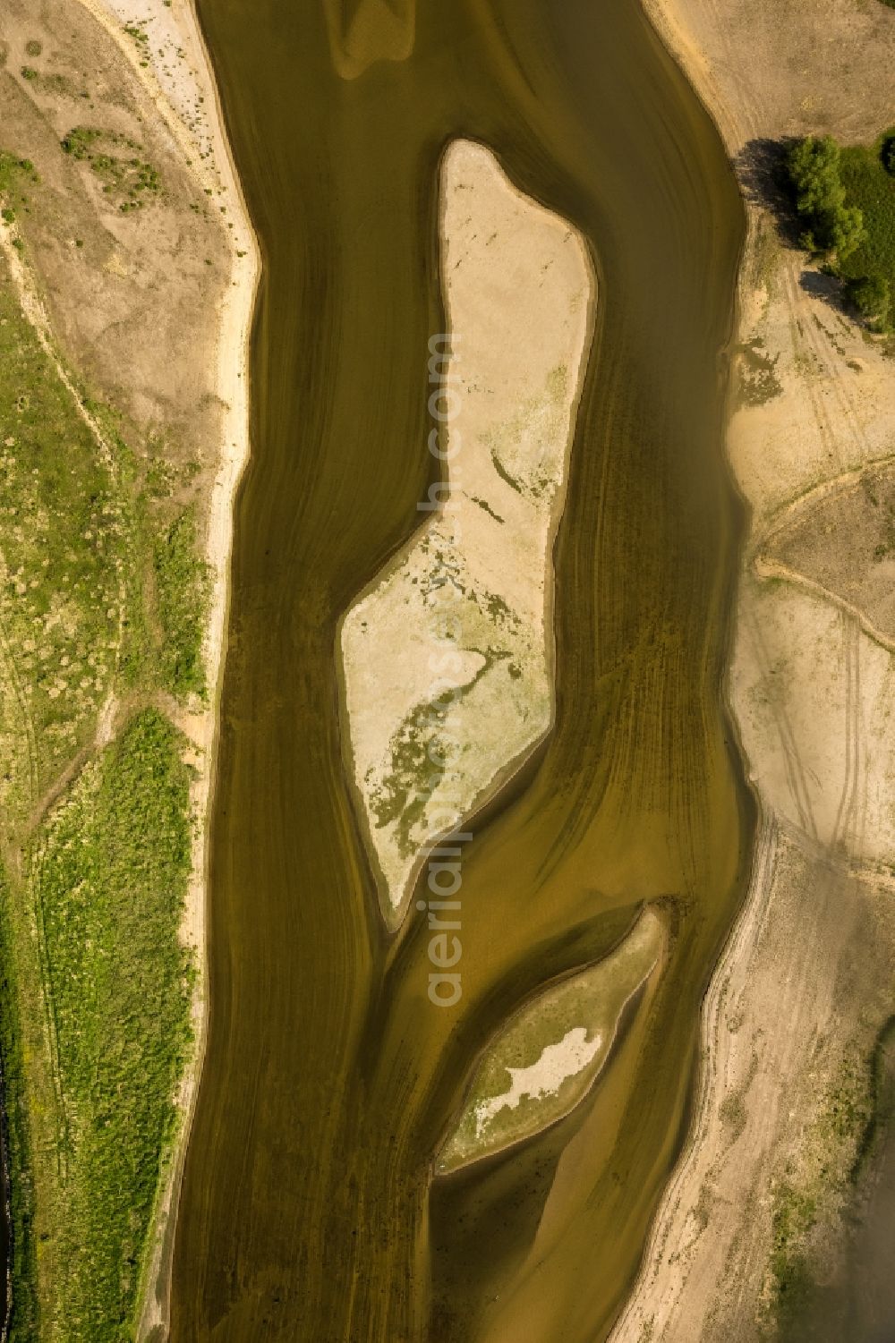 Wesel from the bird's eye view: Reconstruction of lip mouth at the Rhine near Wesel and restoration of riparian areas and near Wesel in North Rhine-Westphalia