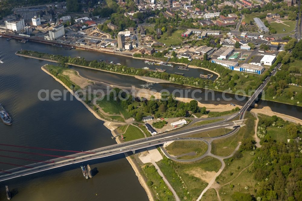 Aerial image Wesel - Reconstruction of lip mouth at the Rhine near Wesel and restoration of riparian areas and near Wesel in North Rhine-Westphalia