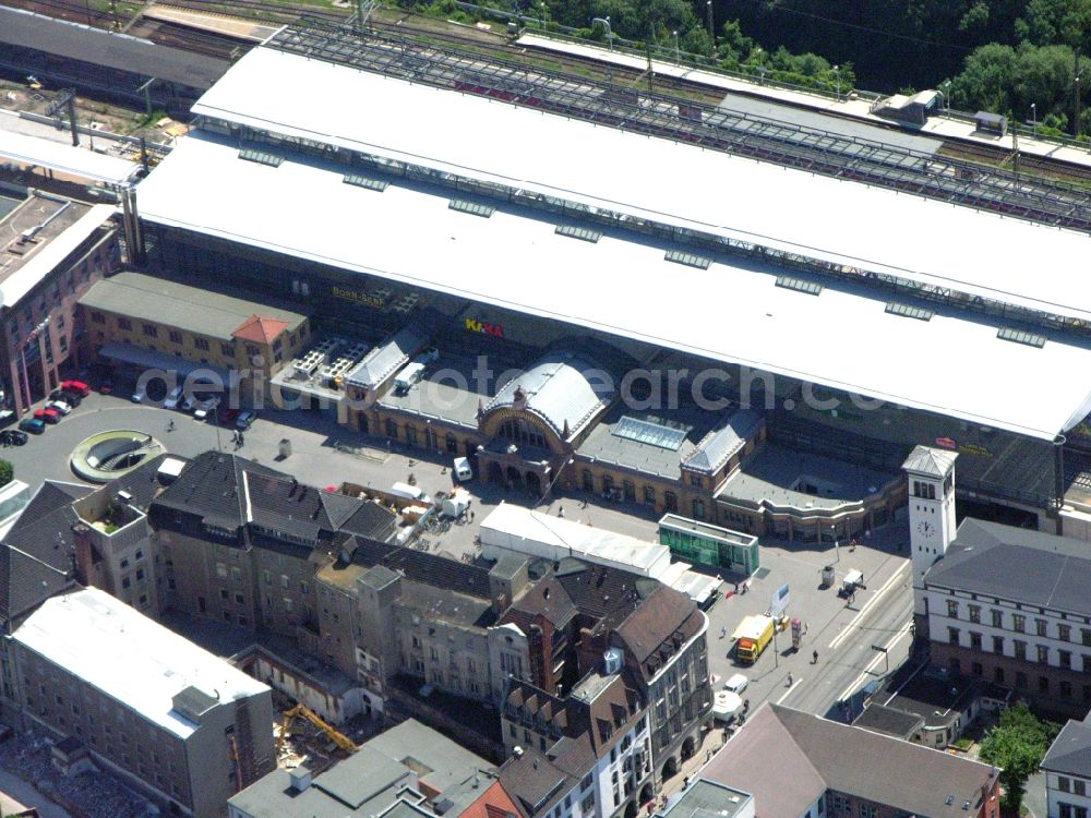 Erfurt from above - Construction site of track progress and building of the main station of the railway in Erfurt in the state Thuringia, Germany