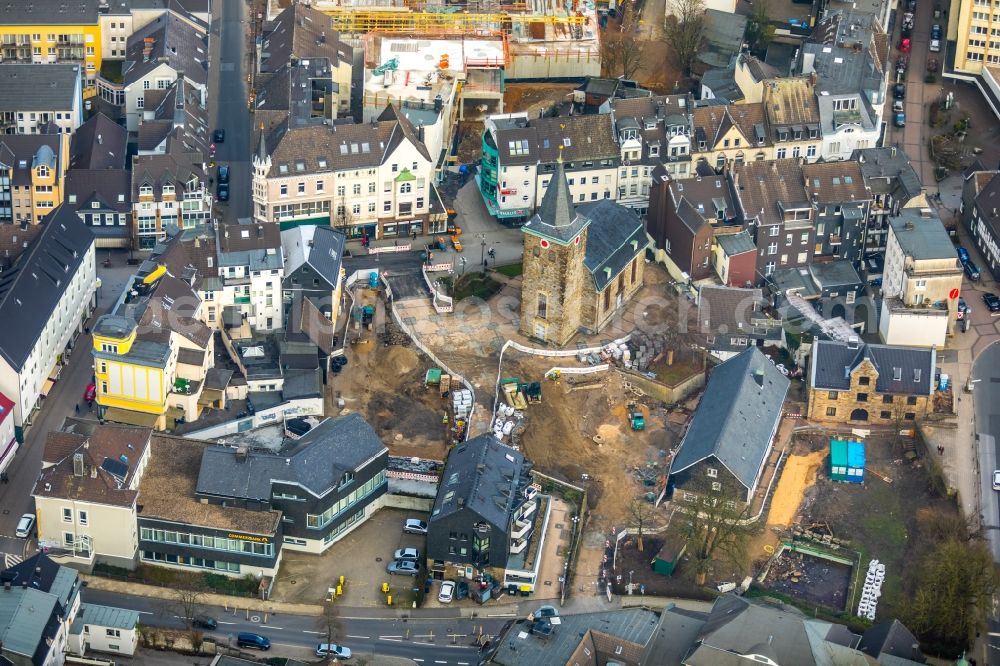 Aerial photograph Velbert - Ensemble space Am Offers in the inner city center in Velbert in the state North Rhine-Westphalia, Germany