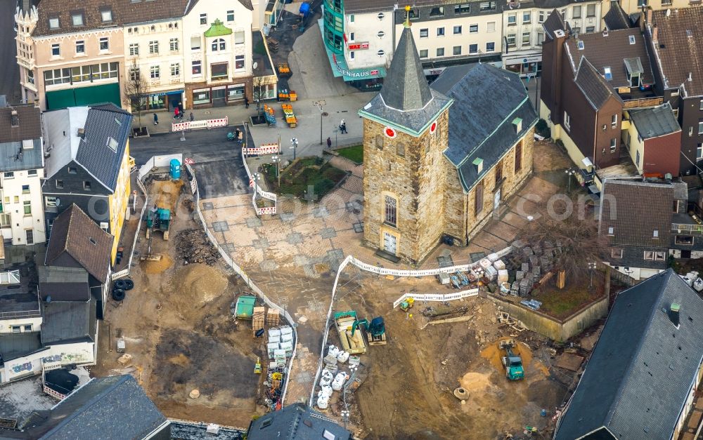 Velbert from above - Ensemble space Am Offers in the inner city center in Velbert in the state North Rhine-Westphalia, Germany