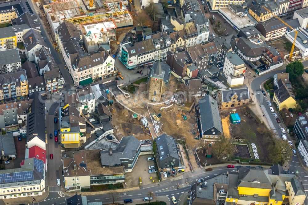 Aerial image Velbert - Ensemble space Am Offers in the inner city center in Velbert in the state North Rhine-Westphalia, Germany