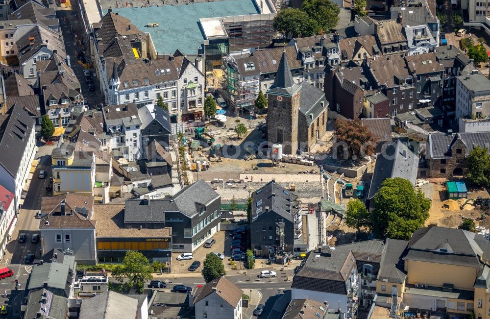 Aerial photograph Velbert - Ensemble space Am Offers in the inner city center in Velbert in the state North Rhine-Westphalia, Germany