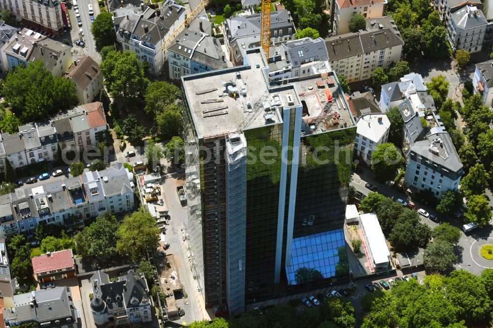 Aerial image Frankfurt am Main - Reconstruction and new construction of high-rise building 160 PARK VIEW on Fuerstenbergerstrasse in Frankfurt in the state Hesse, Germany