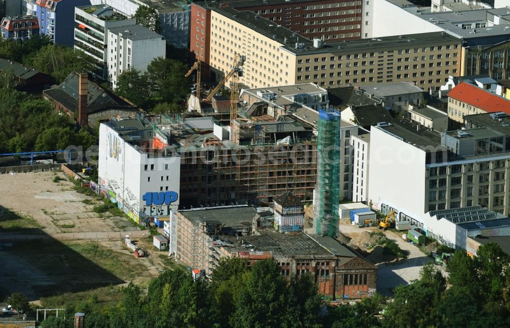 Berlin from above - Reconstruction and renovation of the factory site of the old factory Die Berliner Eisfabrik in the district Mitte in Berlin, Germany