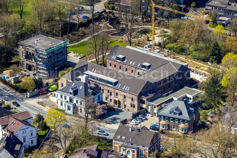 Aerial photograph Witten - Reconstruction and renovation of the factory site of the old factory to a residential area with city lofts on Ruhrstrasse in Witten in the state North Rhine-Westphalia, Germany