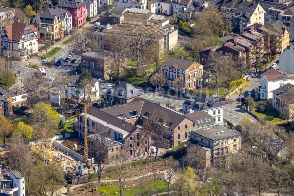 Aerial photograph Witten - Reconstruction and renovation of the factory site of the old factory to a residential area with city lofts on Ruhrstrasse in Witten in the state North Rhine-Westphalia, Germany