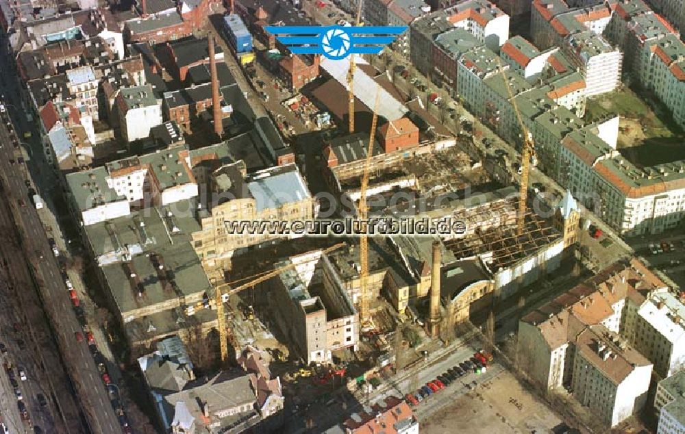 Aerial image Berlin - Prenzlauer Berg - Umbau der Schultheiß-Brauerei an der Schönhauser Allee.