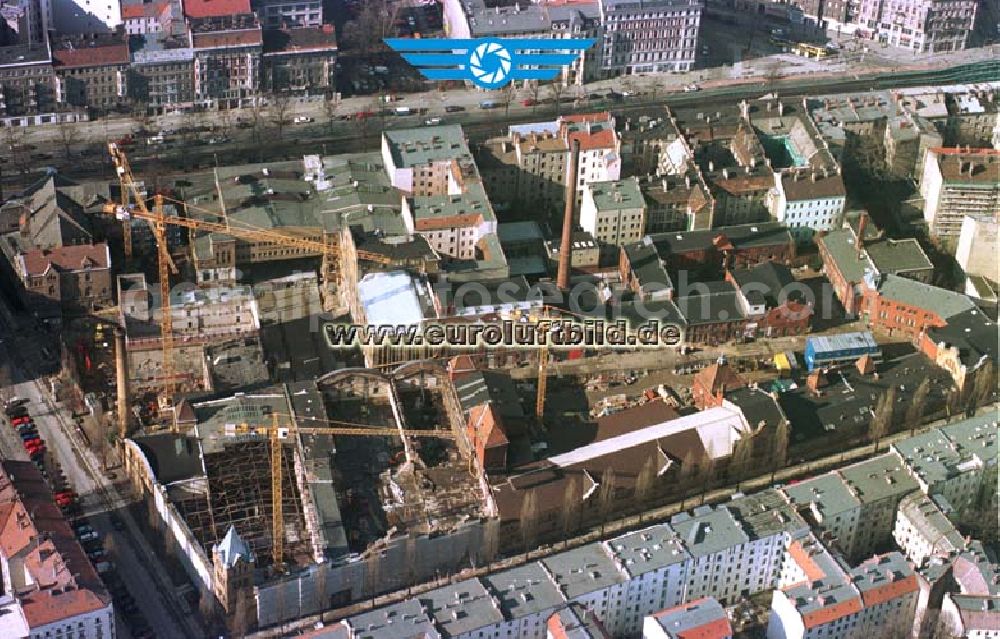 Aerial image Berlin - Prenzlauer Berg - Umbau der Schultheiß-Brauerei an der Schönhauser Allee.