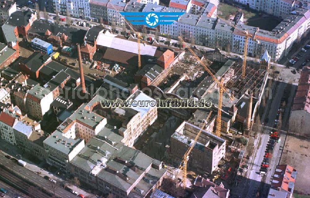 Aerial photograph Berlin - Prenzlauer Berg - Umbau der Schultheiß-Brauerei an der Schönhauser Allee.