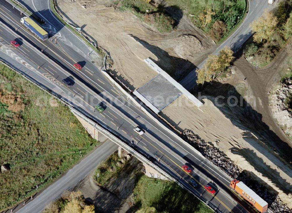 Königs Wusterhausen / Brandenburg from above - Umbau des südlichen Berliner Ringes zwischen Königs Wusterhausen und Zernsdorf - ein Projekt der SCHÄLERBAU BERLIN GmbH.