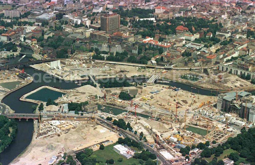 Aerial image Berlin - Tiergarten - Umbau des Spreebogens und des Berliner Reichstages