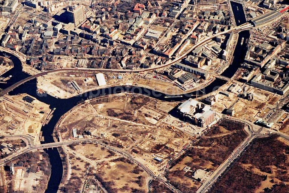 Aerial image Berlin - Umbau des Spreebogens im Tiergarten