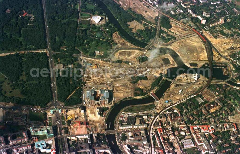 Berlin from above - Umbau des Spreebogens am Tiergarten