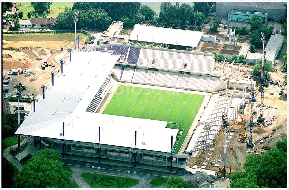 Aerial image Duisburg - 06.07.2004 Umbau des Wedau Stadions in Duisburg WEDAU STADION BERTA ALLEE 2-4 D-47055 DUISBURG