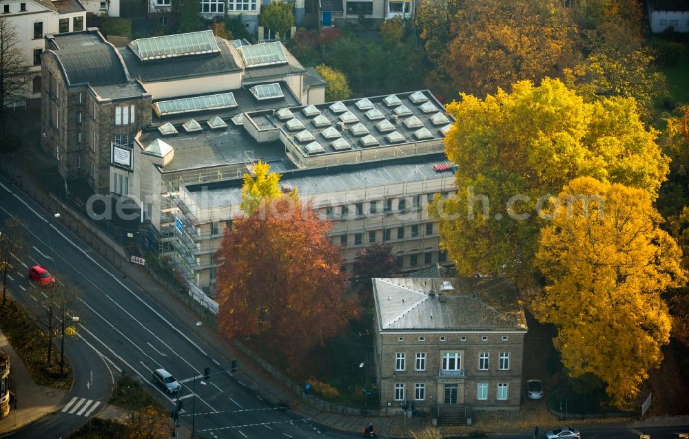 Witten from above - Construction and renovation works on the building ensemble of the Maerkisches Museum in Witten in the state of North Rhine-Westphalia