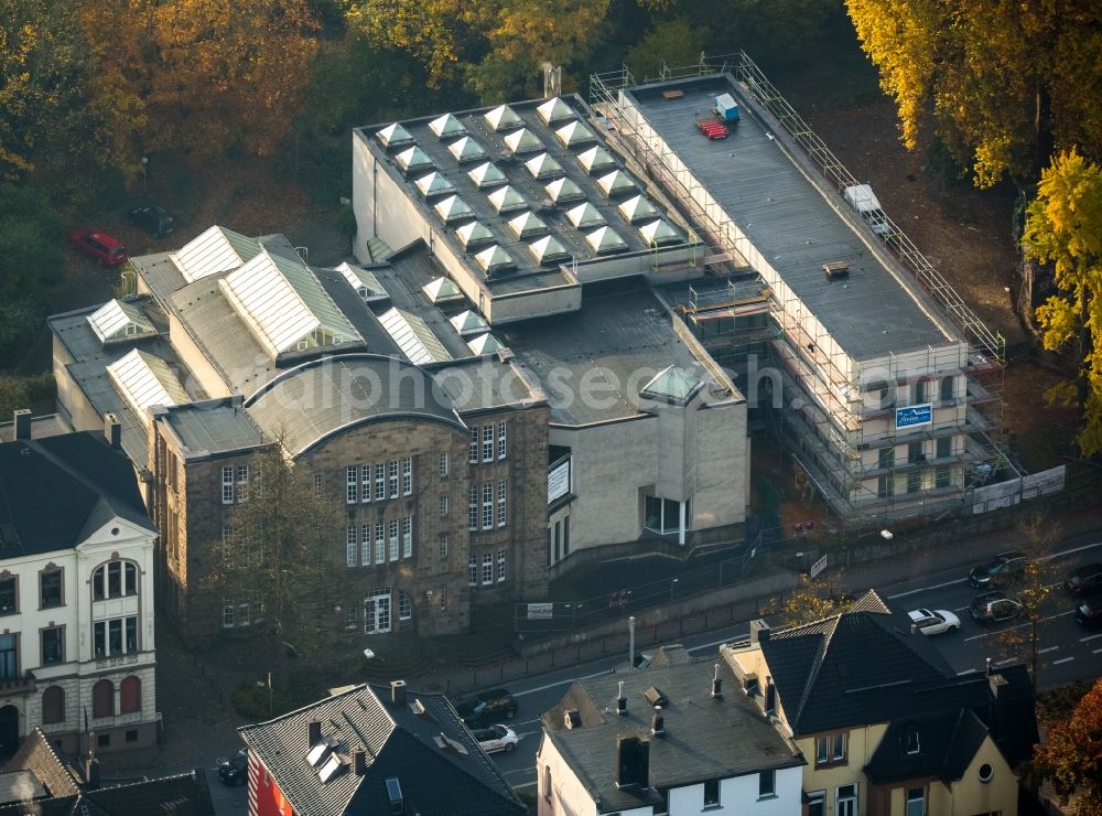 Witten from the bird's eye view: Construction and renovation works on the building ensemble of the Maerkisches Museum in Witten in the state of North Rhine-Westphalia