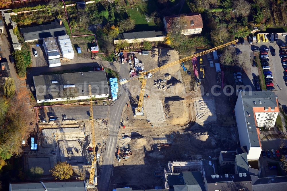 Potsdam from the bird's eye view: Renovations for new depot and workshops in Potsdam in Brandenburg