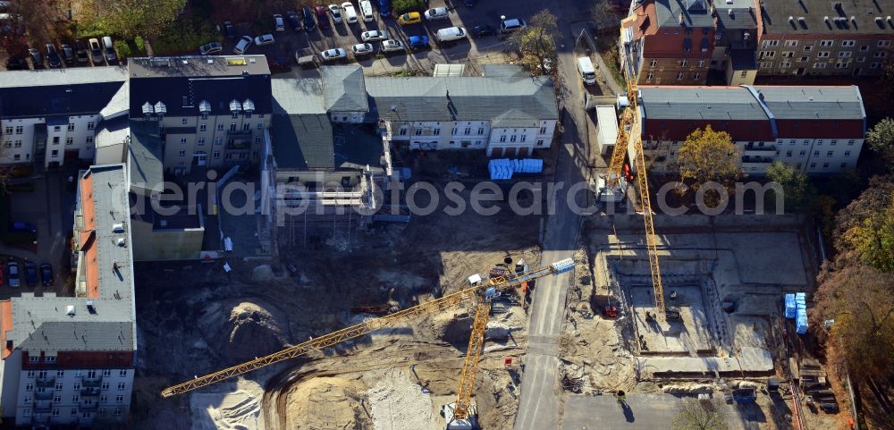 Potsdam from the bird's eye view: Renovations for new depot and workshops in Potsdam in Brandenburg