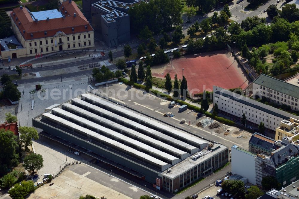 Berlin-Kreuzberg from the bird's eye view: View of construction work at the site of the former Berlin wholesale flower market in Berlin Kreuzberg