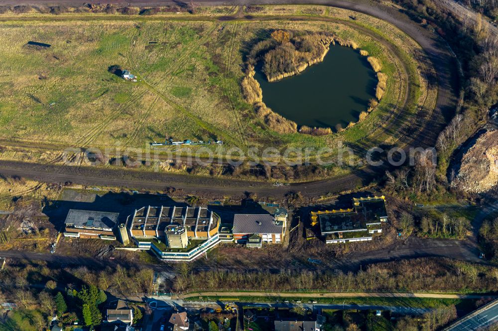 Recklinghausen from above - Development, demolition and renovation work on the site of the former racing track - harness racing track as part of the integrated district development concept (ISEK) Hillerheide in Recklinghausen at Ruhrgebiet in the state of North Rhine-Westphalia, Germany