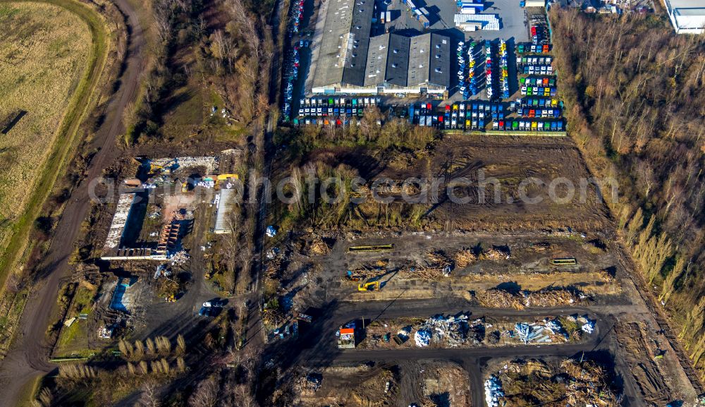 Recklinghausen from above - Development, demolition and renovation work on the site of the former racing track - harness racing track as part of the integrated district development concept (ISEK) Hillerheide in Recklinghausen at Ruhrgebiet in the state of North Rhine-Westphalia, Germany