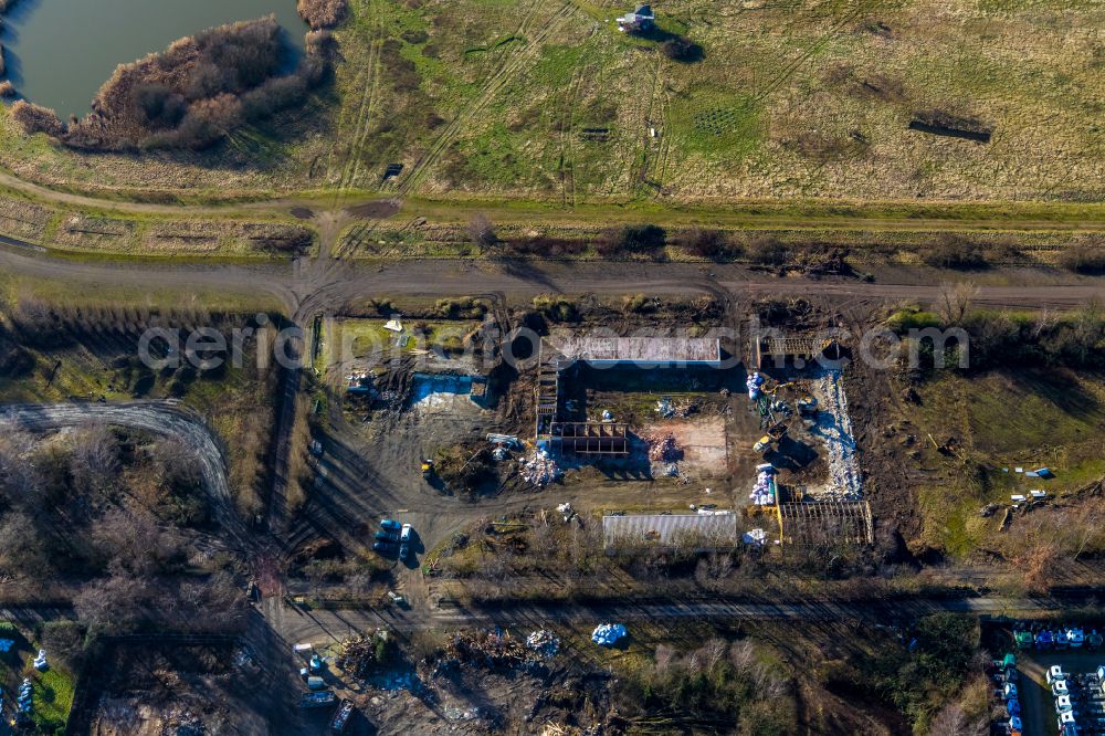 Aerial photograph Recklinghausen - Development, demolition and renovation work on the site of the former racing track - harness racing track as part of the integrated district development concept (ISEK) Hillerheide in Recklinghausen at Ruhrgebiet in the state of North Rhine-Westphalia, Germany