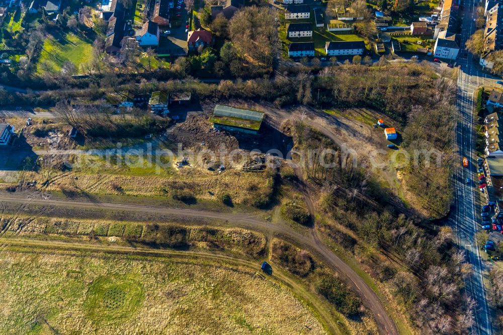 Aerial photograph Recklinghausen - Development, demolition and renovation work on the site of the former racing track - harness racing track as part of the integrated district development concept (ISEK) Hillerheide in Recklinghausen at Ruhrgebiet in the state of North Rhine-Westphalia, Germany