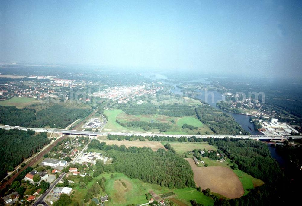 Königs Wusterhausen from the bird's eye view: Umgebauter Südl. Berliner Ring (A10) bei Königs Wusterhausen