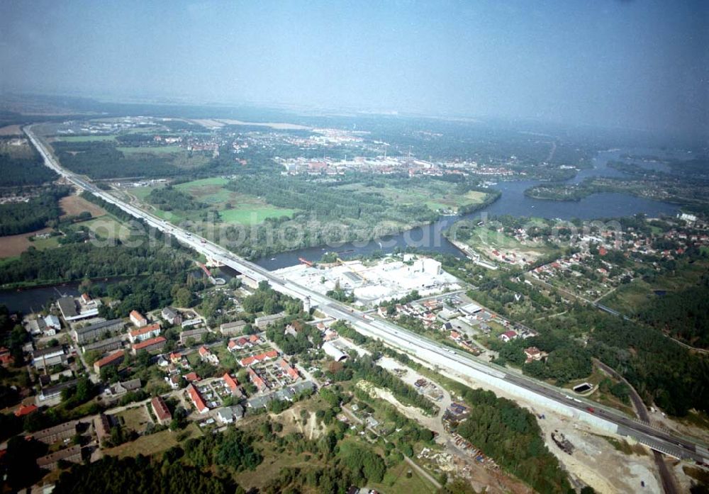 Aerial image Königs Wusterhausen - Umgebauter Südl. Berliner Ring (A10) bei Königs Wusterhausen