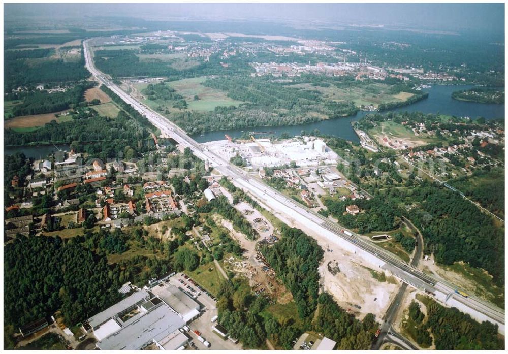 Aerial photograph Königs Wusterhausen - Umgebauter Südl. Berliner Ring (A10) bei Königs Wusterhausen 09.09.2002