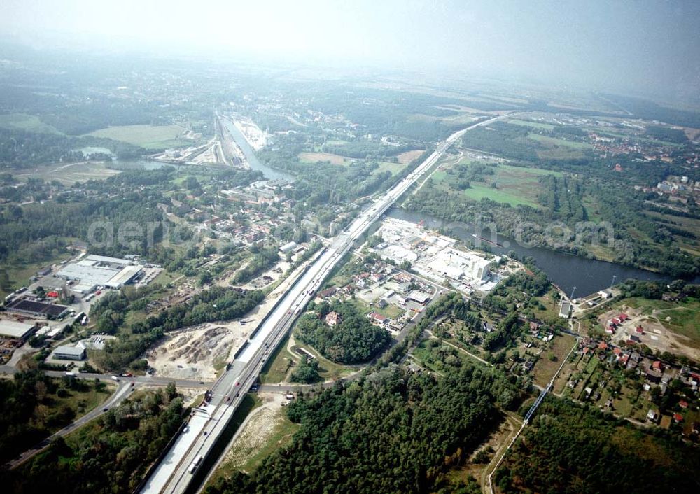 Königs Wusterhausen from above - Umgebauter Südl. Berliner Ring (A10) bei Königs Wusterhausen