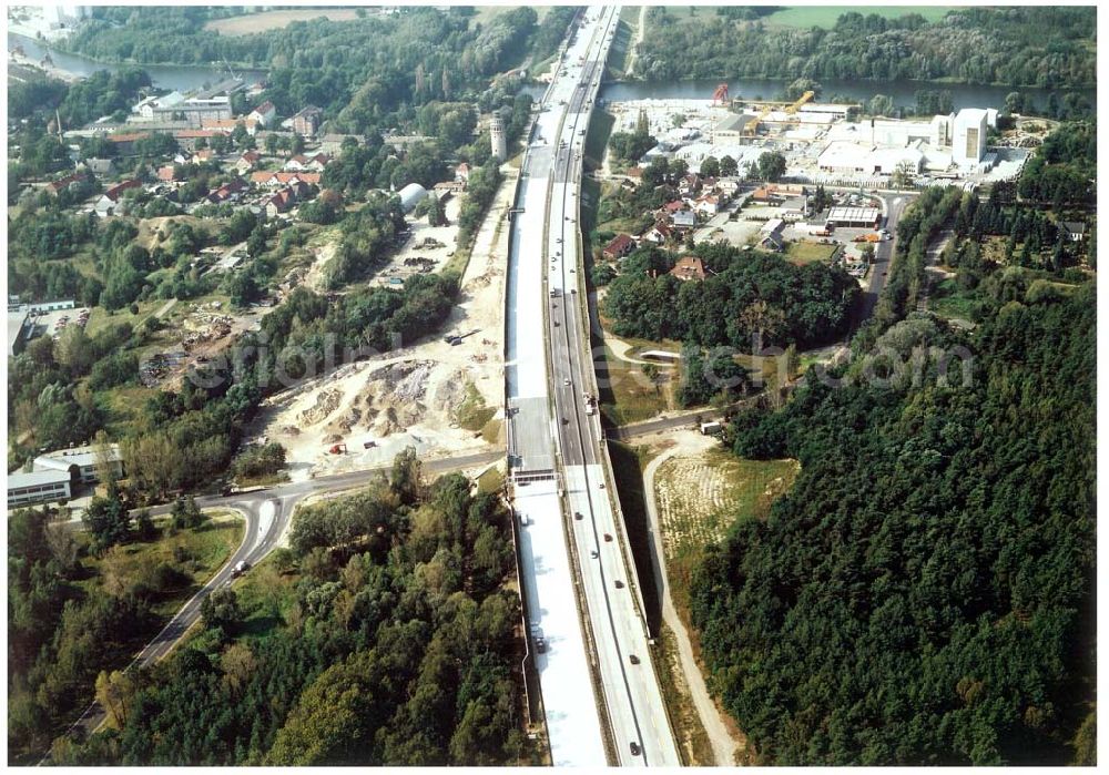 Aerial image Königs Wusterhausen - Umgebauter Südl. Berliner Ring (A10) bei Königs Wusterhausen 09.09.2002