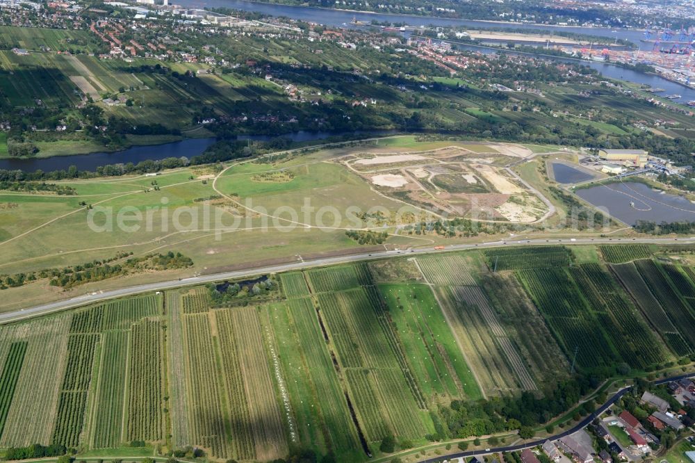 Hamburg from the bird's eye view: Finkenwerder Bypass on the old Southern Elbe in Hamburg. A project of the Hamburg Port Authority HPA