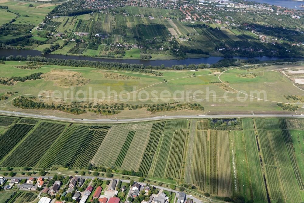 Aerial image Hamburg - Finkenwerder Bypass on the old Southern Elbe in Hamburg. A project of the Hamburg Port Authority HPA