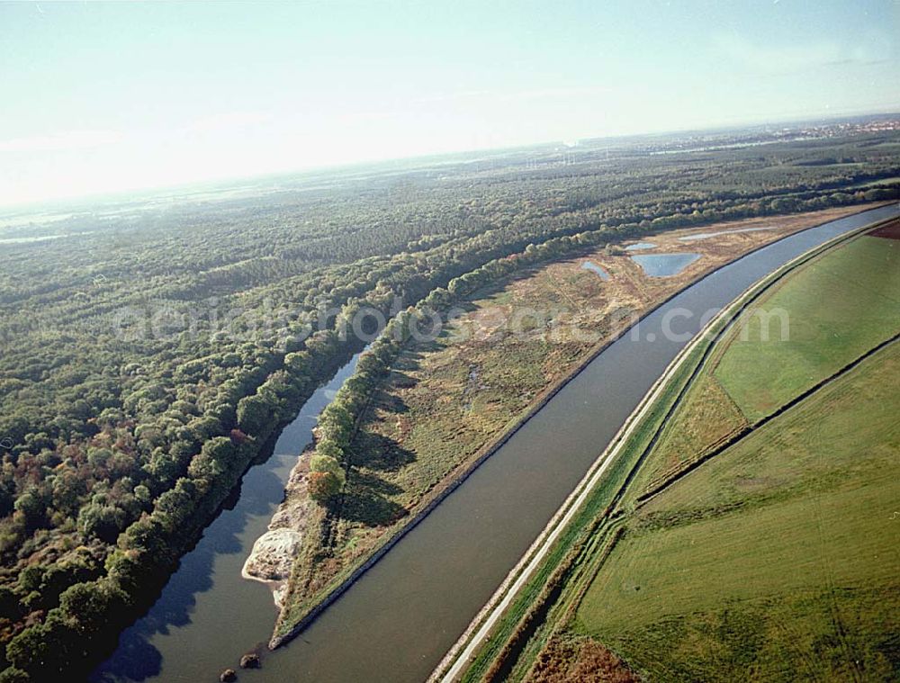 Aerial photograph Parchau / Sachsen-Anhalt - Umgeleiteter Elbe-Havel-Kanal südlich von Parchau, östlich von Burg in Sachsen-Anhalt.