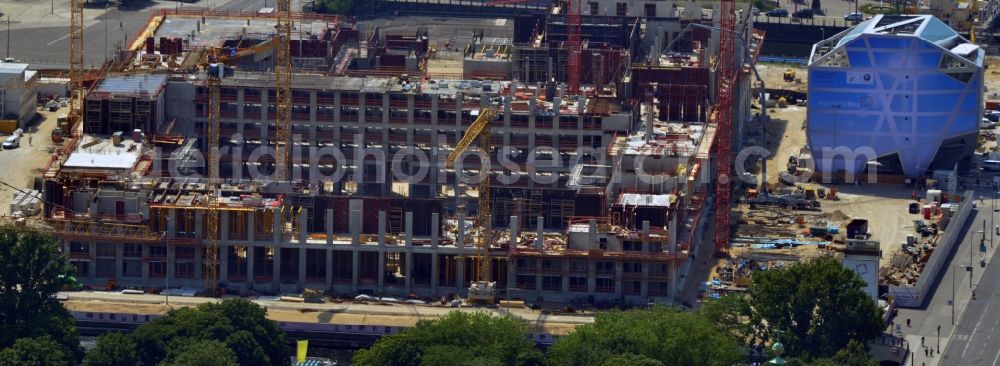 Aerial image Berlin - View of the construction site for the new building the largest and most important cultural construction of the Federal Republic, the building of the Humboldt Forum in the form of the Berlin Palace