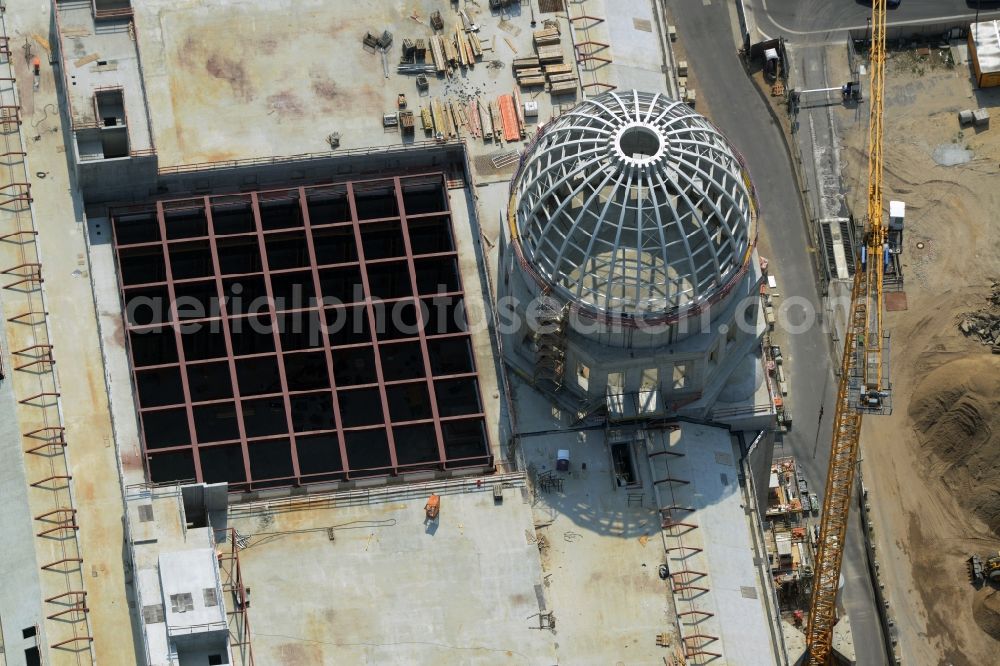 Aerial image Berlin - View of the construction site for the new building the largest and most important cultural construction of the Federal Republic, the building of the Humboldt Forum in the form of the Berlin Palace