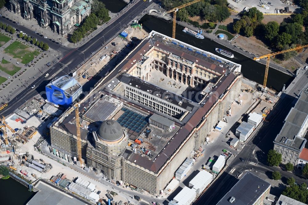 Aerial image Berlin - Construction site for the new building the largest and most important cultural construction of the Federal Republic, the building of the Humboldt Forum in the form of the Berlin Palace