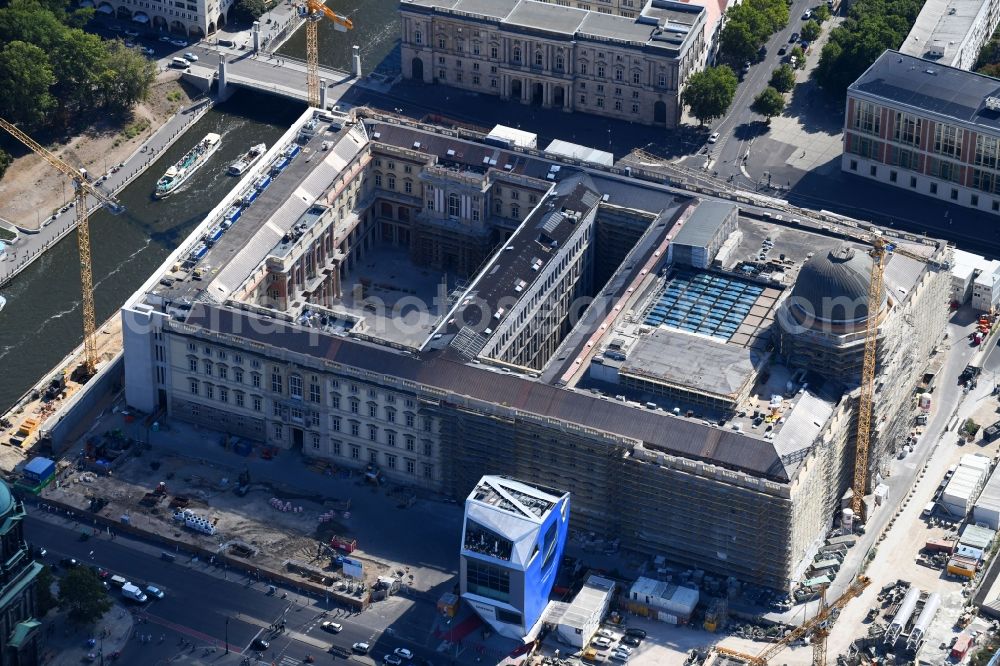 Aerial image Berlin - Construction site for the new building the largest and most important cultural construction of the Federal Republic, the building of the Humboldt Forum in the form of the Berlin Palace