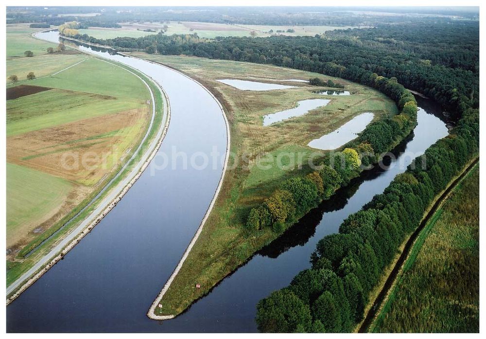 Parchau from above - Umleitung des Elbe - Havel - Kanales bei Parchau.