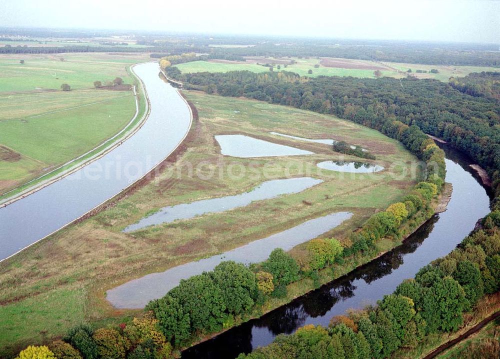 Aerial image Parchau - Umleitung des Elbe - Havel - Kanales bei Parchau.