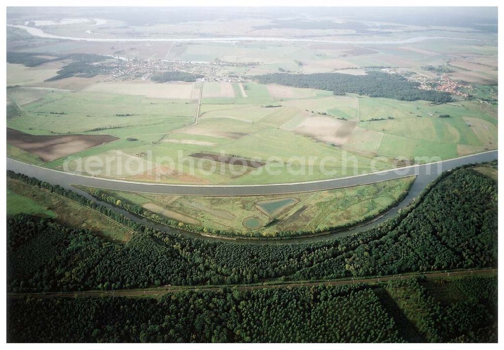 Parchau from the bird's eye view: Umleitung des Elbe - Havel - Kanales bei Parchau.