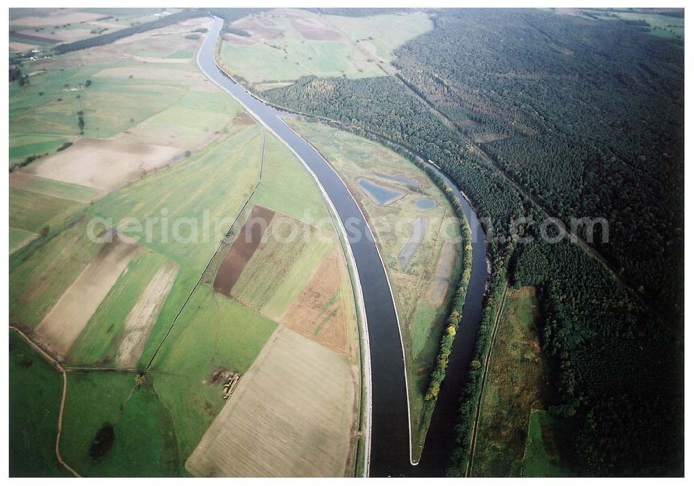 Aerial photograph Parchau - Umleitung des Elbe - Havel - Kanales bei Parchau.